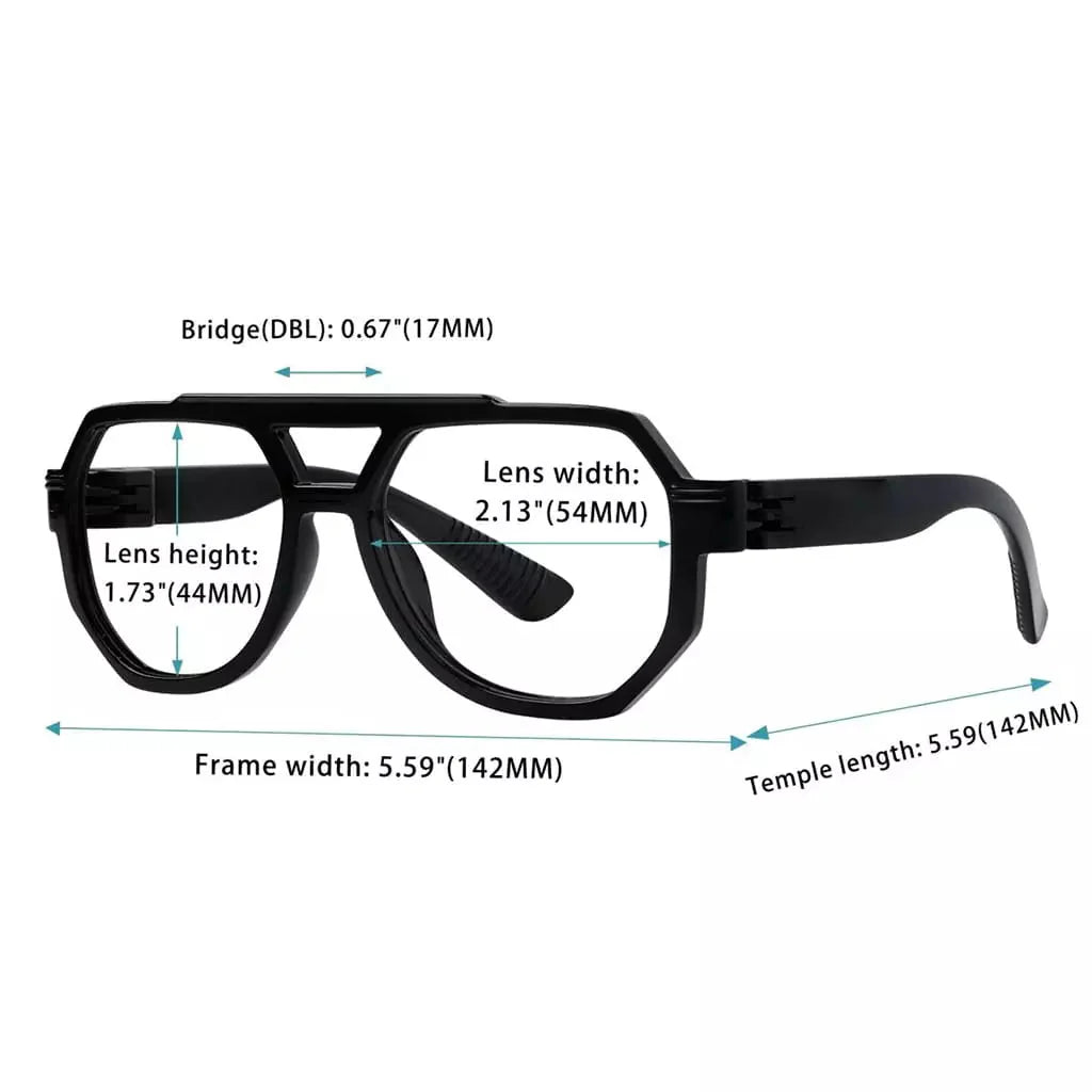 30% Blue Light Blocking Pilot Metalless Eyeglasses Glasses NR2309-B15