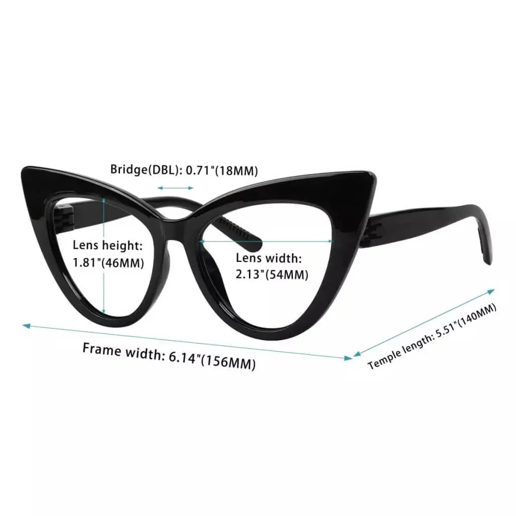 30% Blue Light Blocking Glasses Cat-eye Metalless Eyewear R2318-B15