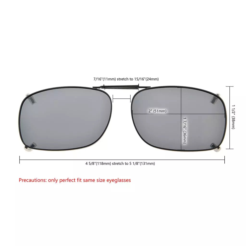 Wire Rims Polarized Lens Clip On Sunglasses Women Men