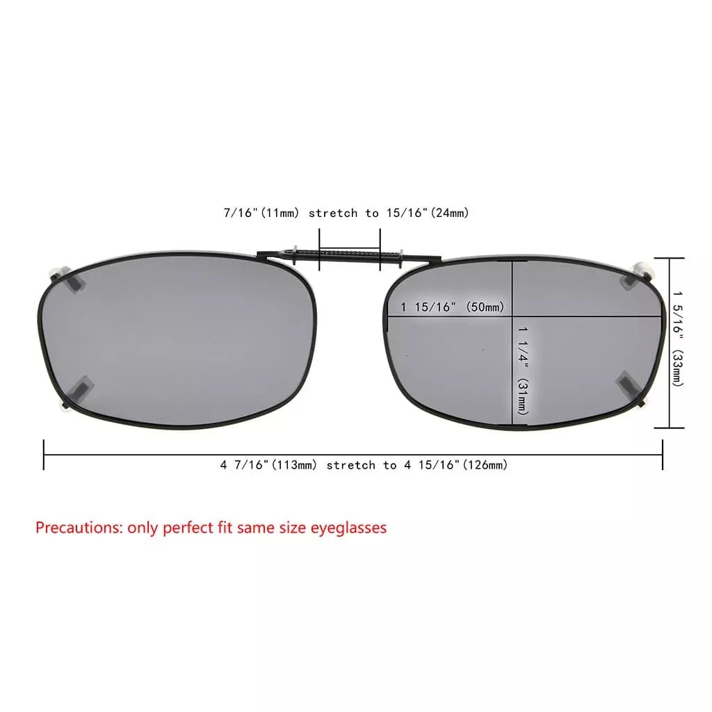 Wire Rims Polarized Lens Clip On Sunglasses Fashionable Women Men