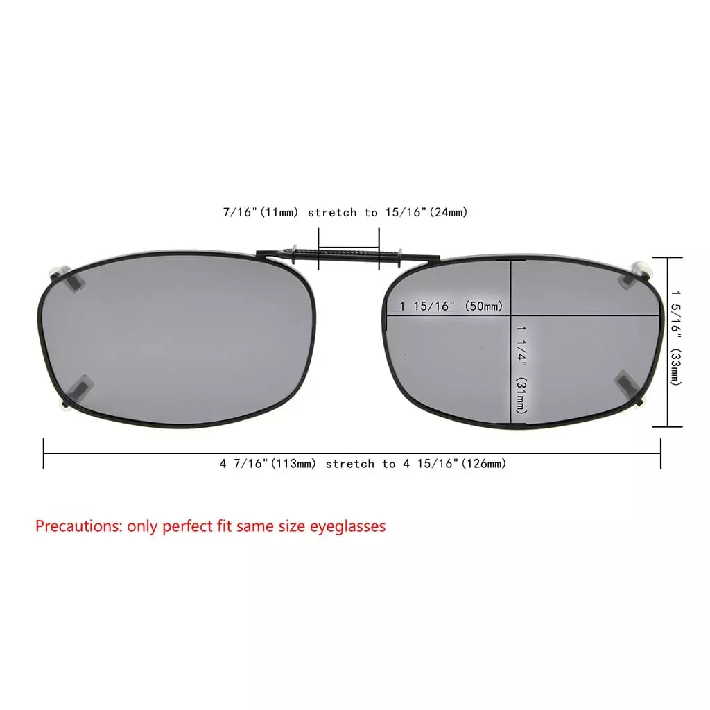 Wire Rims Polarized Lens Clip On Sunglasses Fashionable Women Men