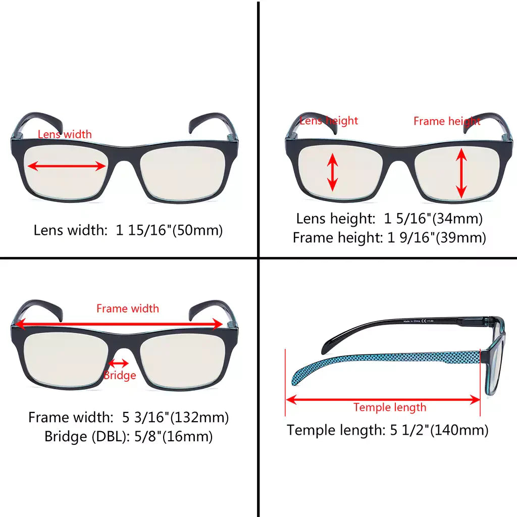 Pattern Blue Light Blocking Glasses Women Men