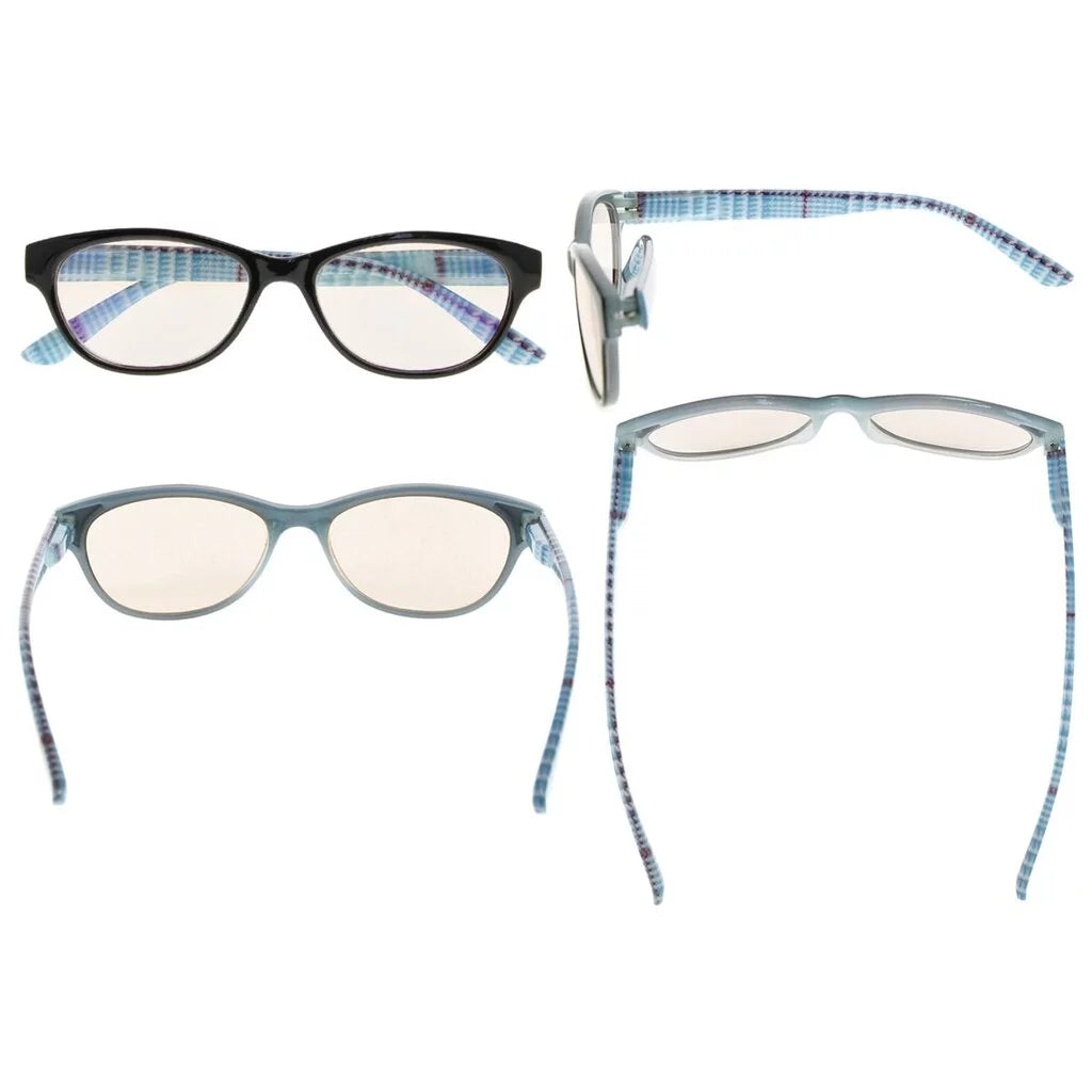 Cat Eye Patterned Blue Light Blocking Glasses Women