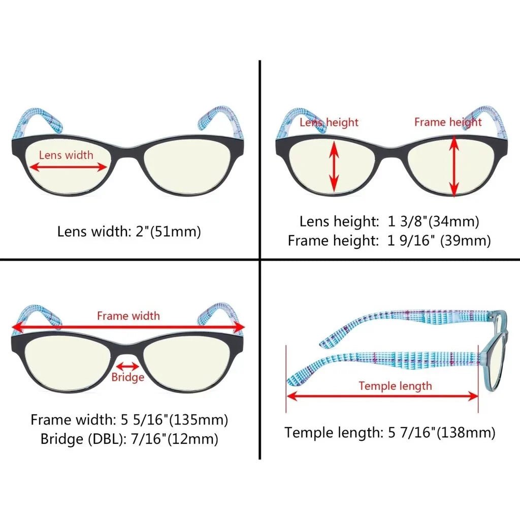 Cat Eye Patterned Blue Light Blocking Glasses Women