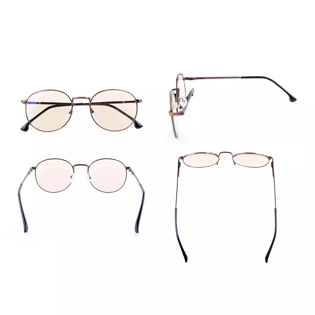 Round Blue Light Blocking Reading Glasses Women Men