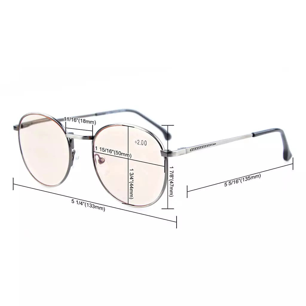 Round Blue Light Blocking Reading Glasses Women Men