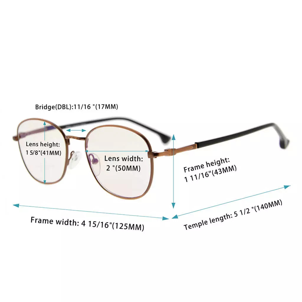Wire rim Blue Light Blocking Reading Glasses for Women