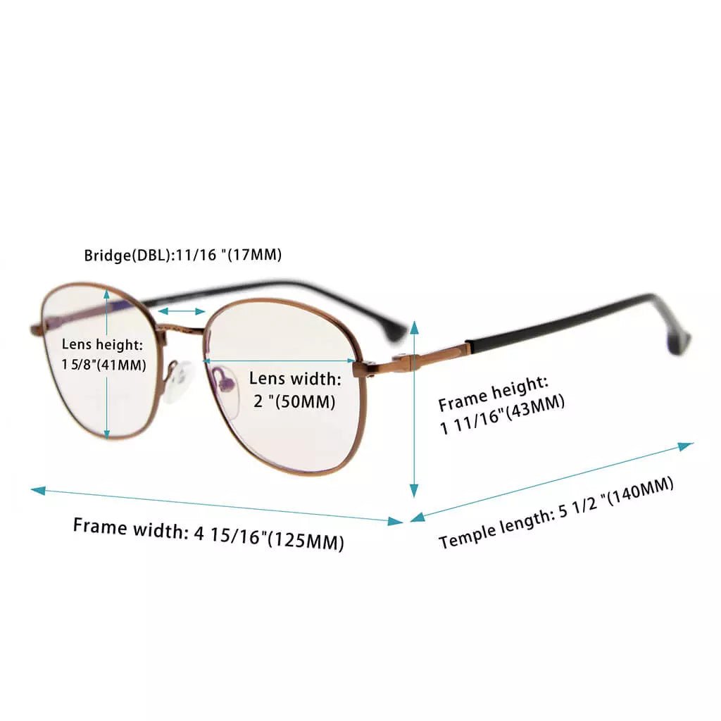 Wire rim Blue Light Blocking Reading Glasses for Women