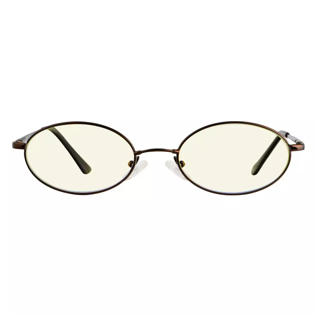 Small Oval Blue Light Blocking Reading Glasses Women Men Spring Hinges