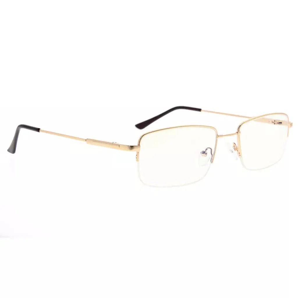 Half-rim Titanium Blue Light Blocking Reading Glasses Men Spring Hinges