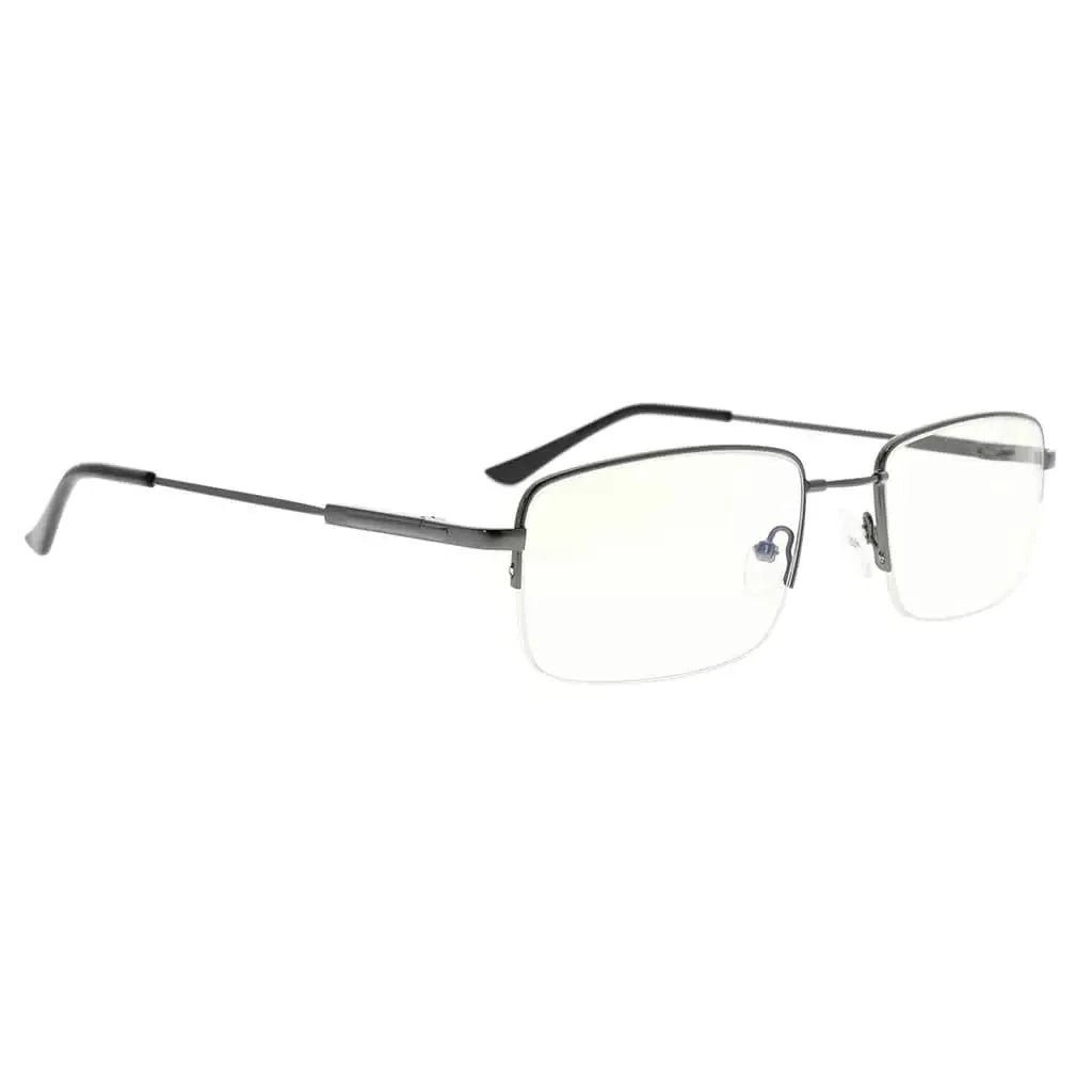 Half-rim Titanium Blue Light Blocking Reading Glasses Men Spring Hinges