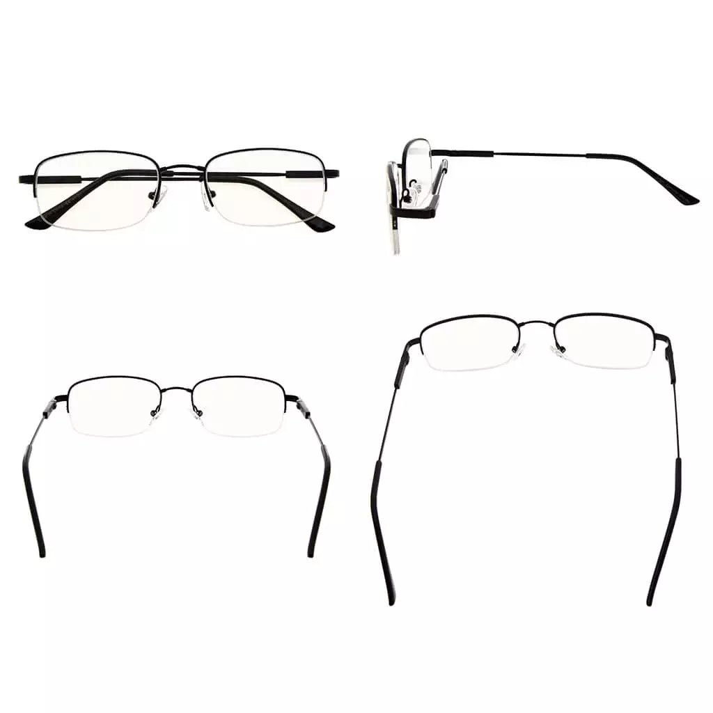 Half-Rim Titanium Blue Light Blocking Glasses Men Women
