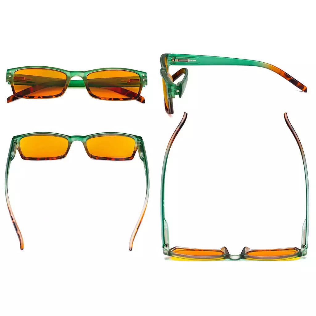 Pattern Orange Tinted Blue Light Blocking Glasses Women