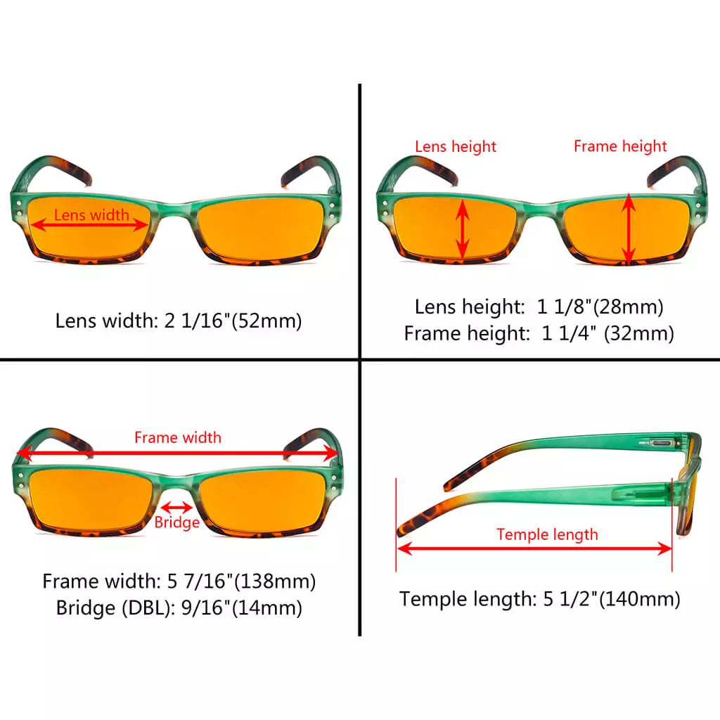 Pattern Orange Tinted Blue Light Blocking Glasses Women