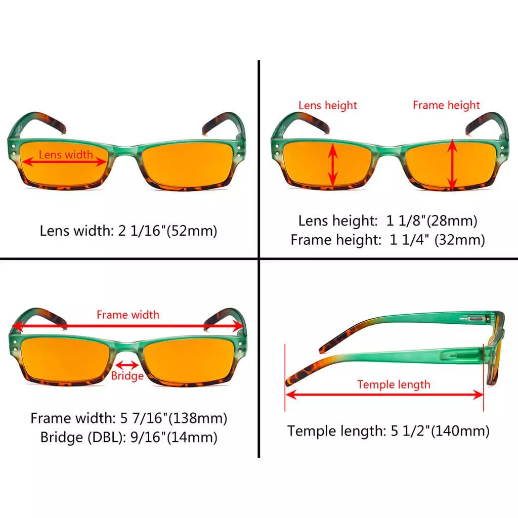 Pattern Orange Tinted Blue Light Blocking Glasses Women