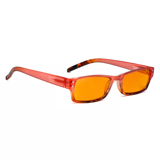 Pattern Orange Tinted Blue Light Blocking Glasses Women