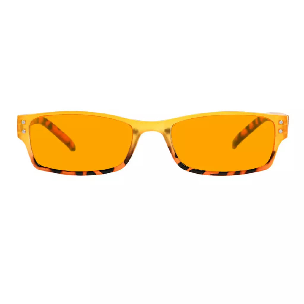Pattern Orange Tinted Blue Light Blocking Glasses Women