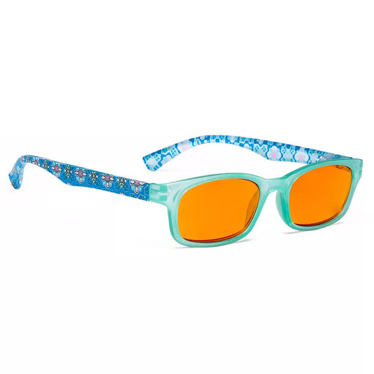 Pattern Design Orange Tinted Blue Light Blocking Glasses Women