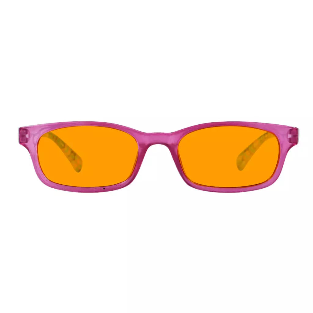 Pattern Design Orange Tinted Blue Light Blocking Glasses Women