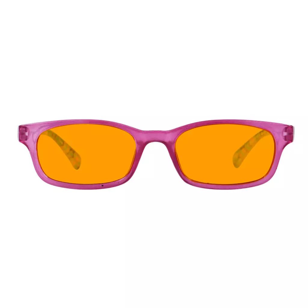 Pattern Design Orange Tinted Blue Light Blocking Glasses Women