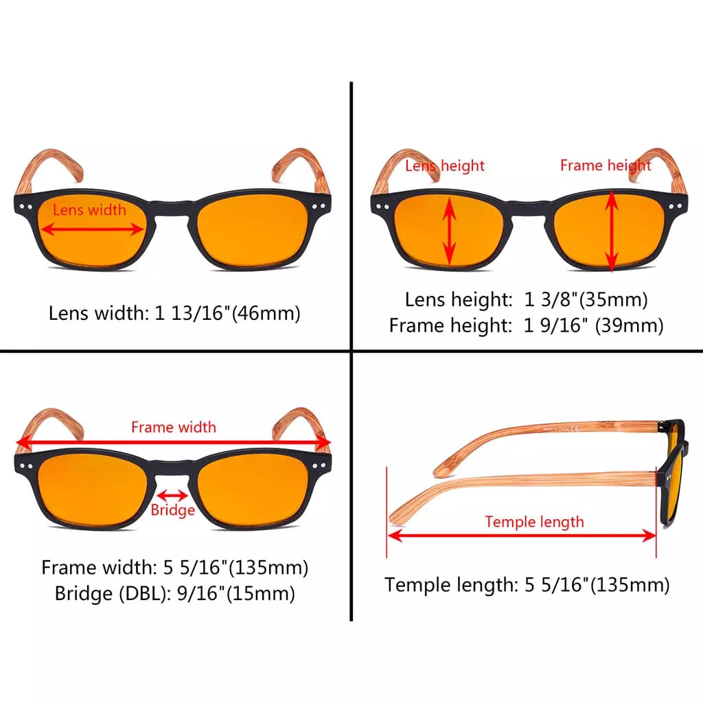 Orange Tinted Blue Light Blocking Reading Glasses Women Men