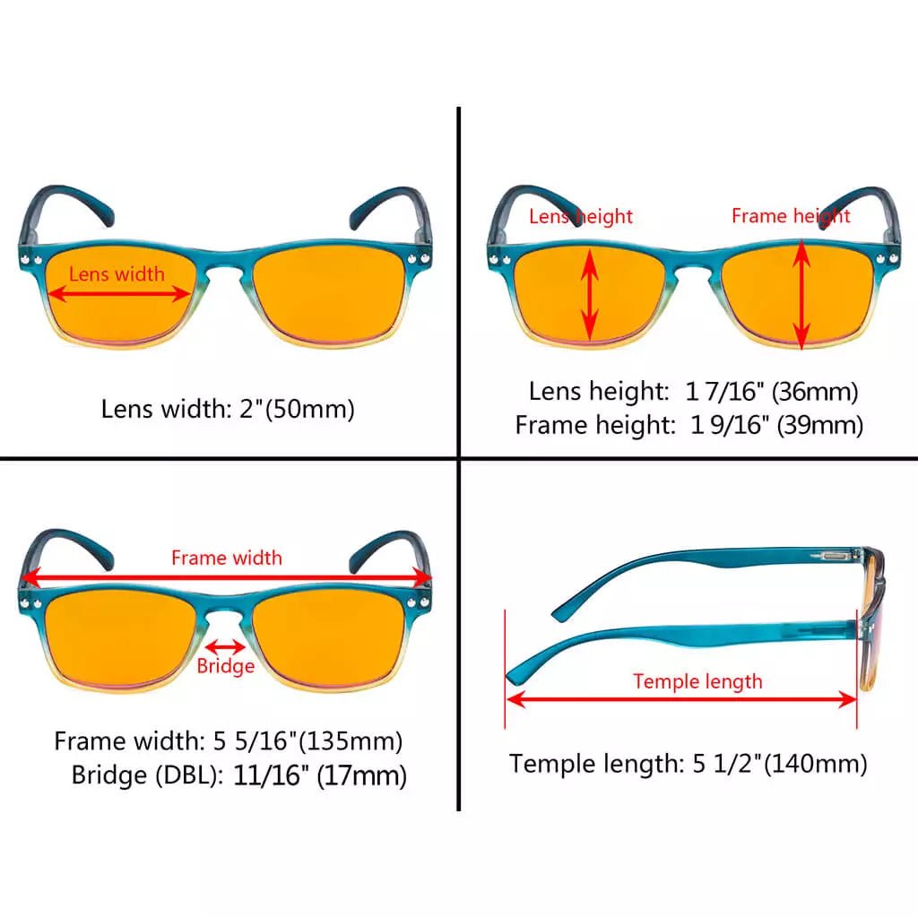 Stylish Orange Tinted Blue Light Blocking Glasses Women Men