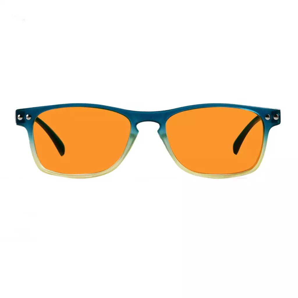 Stylish Orange Tinted Blue Light Blocking Reading Glasses Women Men