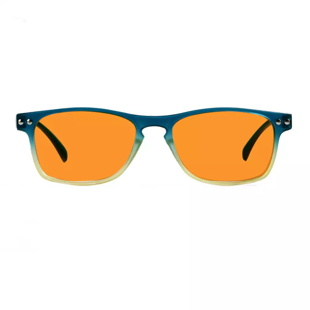 Stylish Orange Tinted Blue Light Blocking Reading Glasses Women Men