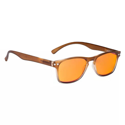 Stylish Orange Tinted Blue Light Blocking Reading Glasses Women Men