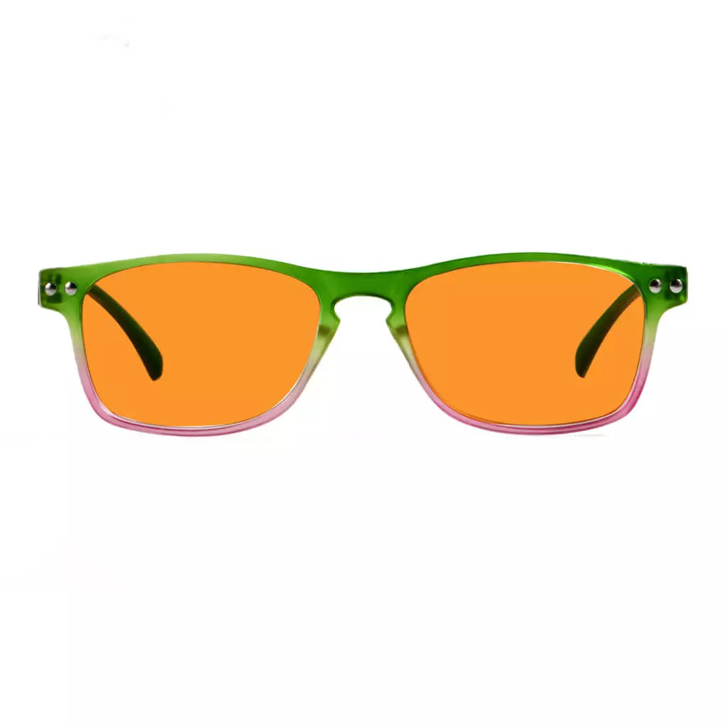 Stylish Orange Tinted Blue Light Blocking Reading Glasses Women Men