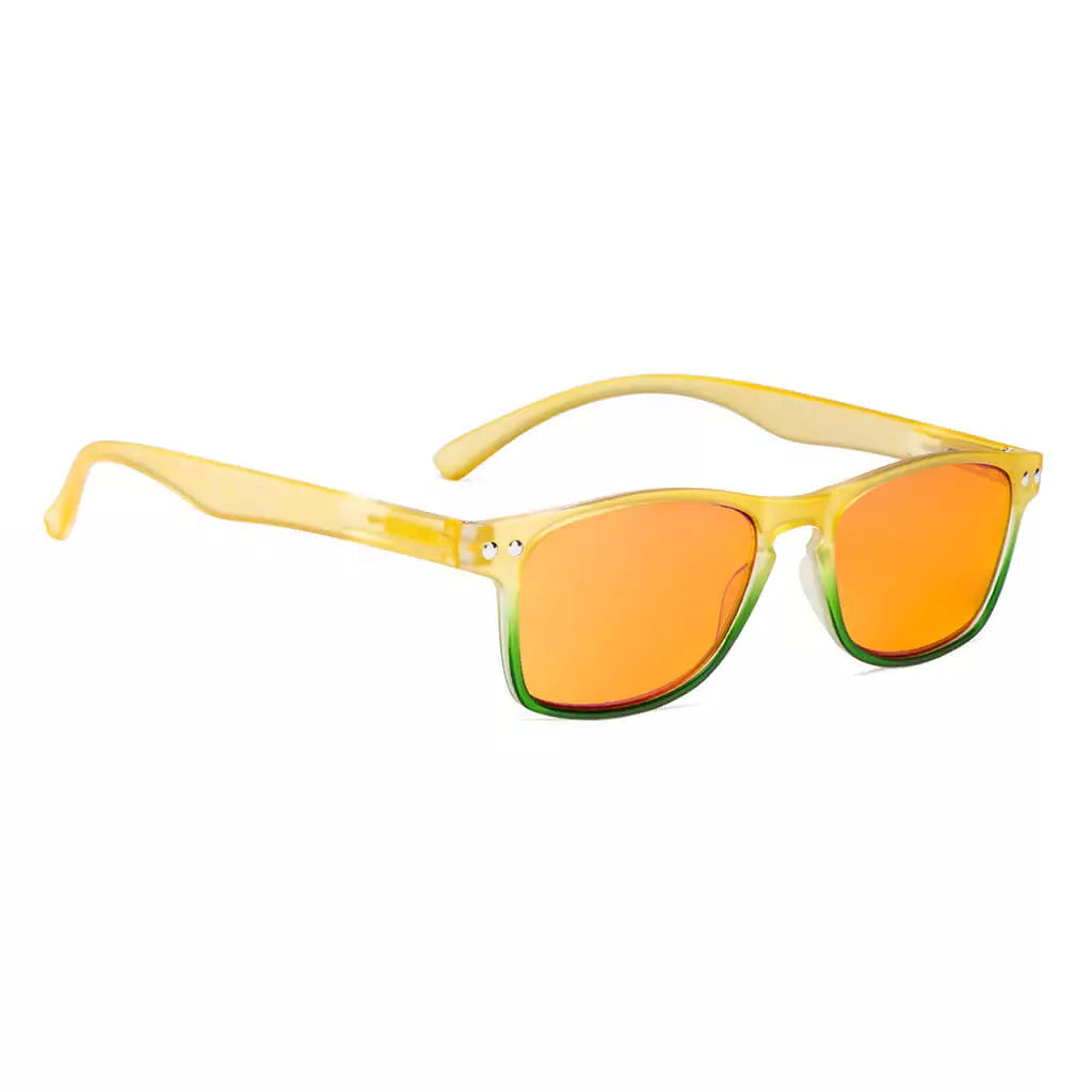 Stylish Orange Tinted Blue Light Blocking Reading Glasses Women Men