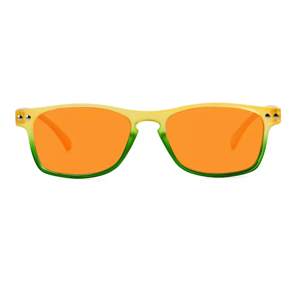 Stylish Orange Tinted Blue Light Blocking Reading Glasses Women Men