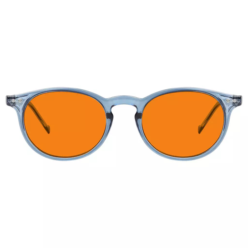 Oval Orange Tinted Blue Light Blocking Reading Glasses Women