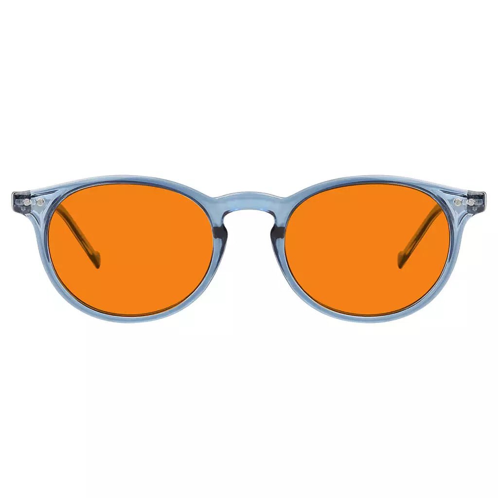 Oval Orange Tinted Blue Light Blocking Reading Glasses Women