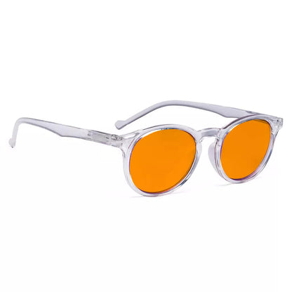 Oval Orange Tinted Blue Light Blocking Reading Glasses Women