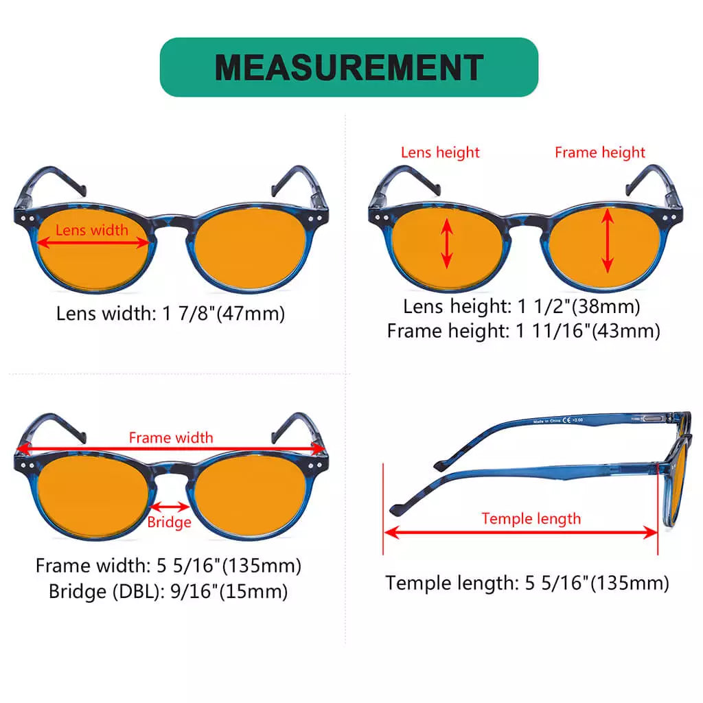 Oval Blue Light Blocking Glasses Momen