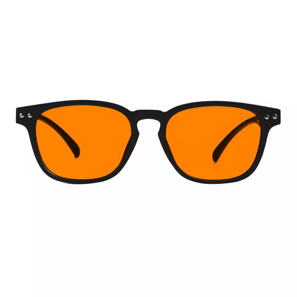Retro Orange Tinted Blue Light Blocking Reading Glasses Women Men