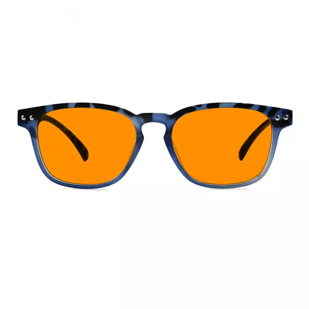 Retro Orange Tinted Blue Light Blocking Reading Glasses Women Men
