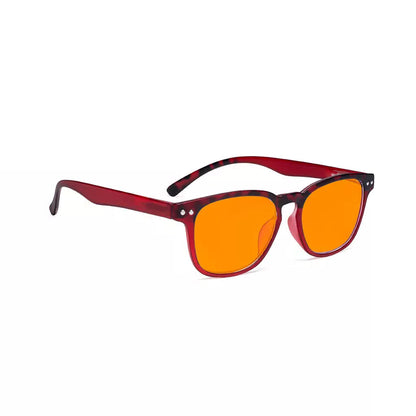 Retro Orange Tinted Blue Light Blocking Reading Glasses Women Men