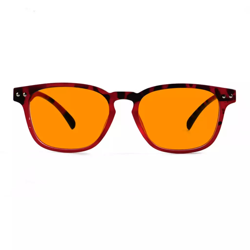 Retro Orange Tinted Blue Light Blocking Reading Glasses Women Men