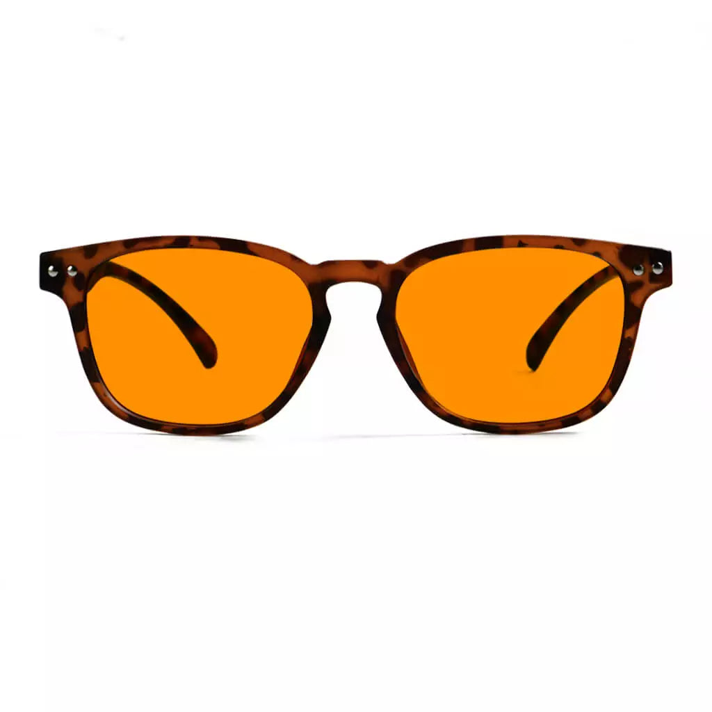 Retro Orange Tinted Blue Light Blocking Reading Glasses Women Men