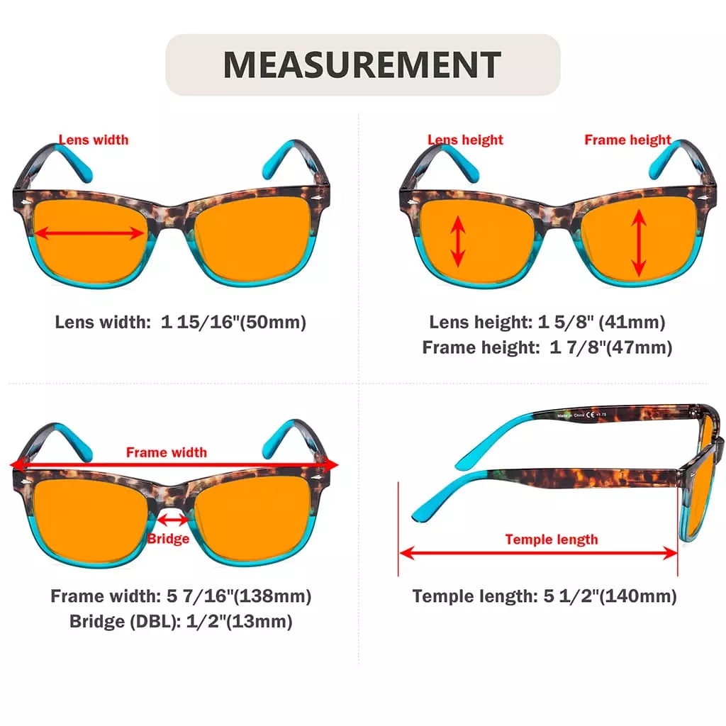 Orange Tinted Blue Light Blocking Glasses Women Men