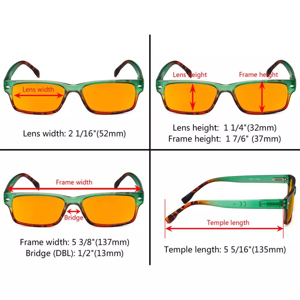 Fashion Orange Tinted Blue Light Blocking Glasses Women