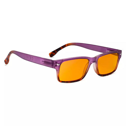 Fashion Orange Tinted Blue Light Blocking Reading Glasses Women