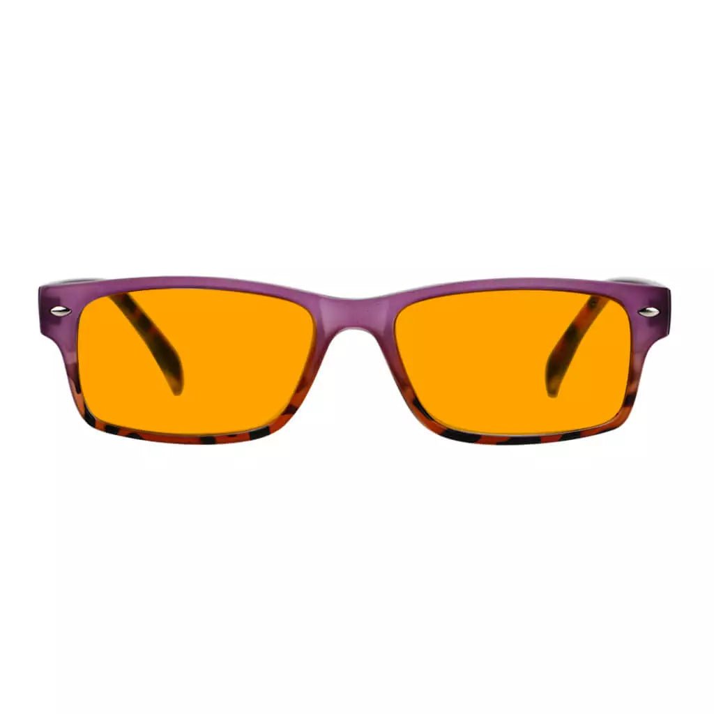Fashion Orange Tinted Blue Light Blocking Reading Glasses Women