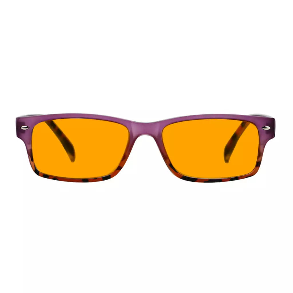 Fashion Orange Tinted Blue Light Blocking Reading Glasses Women