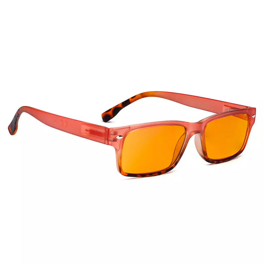 Fashion Orange Tinted Blue Light Blocking Reading Glasses Women