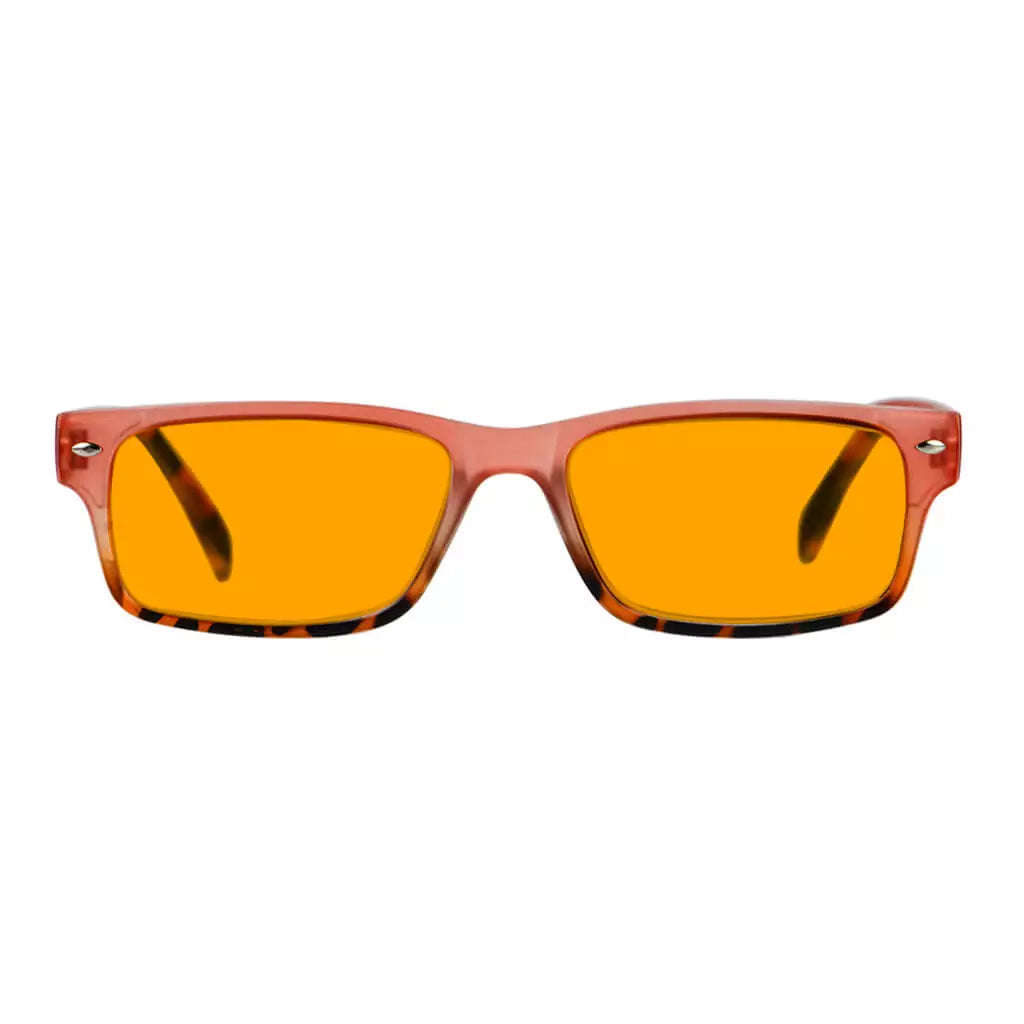 Fashion Orange Tinted Blue Light Blocking Reading Glasses Women