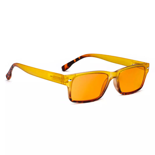 Fashion Orange Tinted Blue Light Blocking Glasses Women