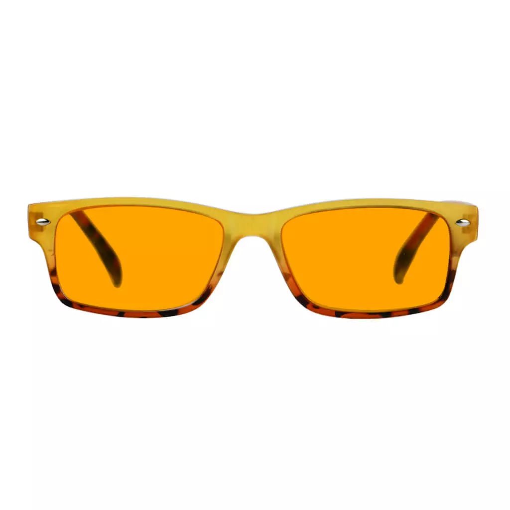Fashion Orange Tinted Blue Light Blocking Reading Glasses Women